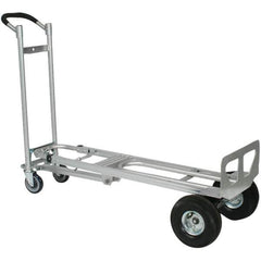 Wesco Industrial Products - 750 Lb Capacity 52" OAH 3 Position Hand Truck - 12 x 51" Base Plate, Continuous Handle, Aluminum, Full Pneumatic Wheels - Eagle Tool & Supply