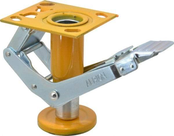 Albion - 7-1/4" Mounting Height, Position Floor Lock for 6" Diam Caster Wheels - 1-1/2" Retracted Clearance - Eagle Tool & Supply