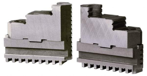 Gibraltar - 6" Max Chuck Diam Compatibility, Steel Tongue & Groove Hard Lathe Top Jaws - 6" Min Chuck Diam Compatibility - Eagle Tool & Supply