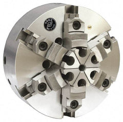 Gibraltar - 6 Jaws, 6" Diam, Self Centering Manual Lathe Chuck - Adjustable, Reversible, 1.535" Through Hole Diam, Forged Steel - Eagle Tool & Supply
