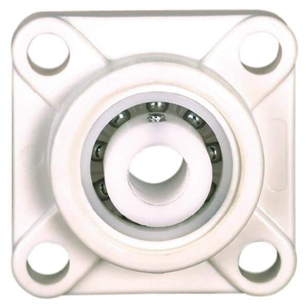 Made in USA - 3-25/64" OAL x 1-3/32" OAH Mounted Bearing/Pillow Block - 78 Lb Dyn Cap, Polyester - Eagle Tool & Supply