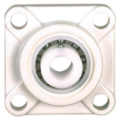 Made in USA - 3-25/64" OAL x 1-3/32" OAH Mounted Bearing/Pillow Block - 78 Lb Dyn Cap, Polyester - Eagle Tool & Supply