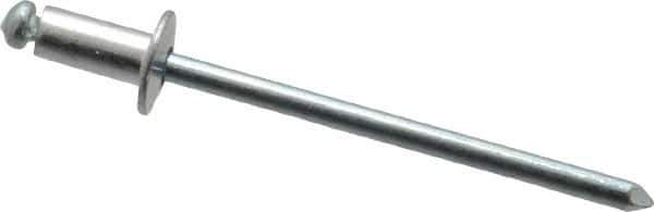 RivetKing - Size 42 Dome Head Aluminum Open End Blind Rivet - Steel Mandrel, 0.063" to 1/8" Grip, 1/4" Head Diam, 0.129" to 0.133" Hole Diam, 0.275" Length Under Head, 1/8" Body Diam - Eagle Tool & Supply