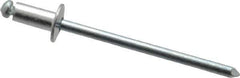 RivetKing - Size 42 Dome Head Aluminum Open End Blind Rivet - Steel Mandrel, 0.063" to 1/8" Grip, 1/4" Head Diam, 0.129" to 0.133" Hole Diam, 0.275" Length Under Head, 1/8" Body Diam - Eagle Tool & Supply