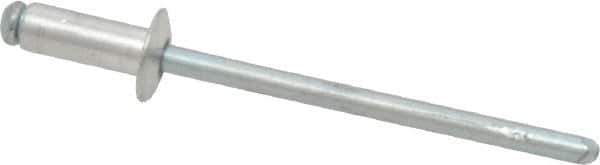 RivetKing - Size 43 Dome Head Aluminum Open End Blind Rivet - Steel Mandrel, 0.126" to 0.187" Grip, 1/4" Head Diam, 0.129" to 0.133" Hole Diam, 0.337" Length Under Head, 1/8" Body Diam - Eagle Tool & Supply