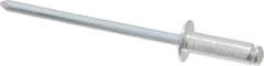 RivetKing - Dome Head Aluminum Open End Blind Rivet - Steel Mandrel, 0.188" to 1/4" Grip, 1/4" Head Diam, 0.129" to 0.133" Hole Diam, 0.4" Length Under Head, 1/8" Body Diam - Eagle Tool & Supply