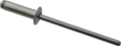 RivetKing - Size 45 Dome Head Aluminum Open End Blind Rivet - Steel Mandrel, 0.251" to 0.312" Grip, 1/4" Head Diam, 0.129" to 0.133" Hole Diam, 0.462" Length Under Head, 1/8" Body Diam - Eagle Tool & Supply