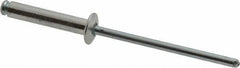 RivetKing - Size 48 Dome Head Aluminum Open End Blind Rivet - Steel Mandrel, 0.376" to 1/2" Grip, 1/4" Head Diam, 0.129" to 0.133" Hole Diam, 0.65" Length Under Head, 1/8" Body Diam - Eagle Tool & Supply