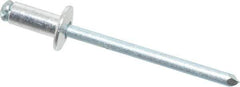 RivetKing - Size 53 Dome Head Aluminum Open End Blind Rivet - Steel Mandrel, 0.126" to 0.187" Grip, 0.312" Head Diam, 0.16" to 0.164" Hole Diam, 0.362" Length Under Head, 5/32" Body Diam - Eagle Tool & Supply