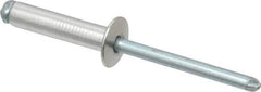 RivetKing - Size 610 Dome Head Aluminum Open End Blind Rivet - Steel Mandrel, 0.501" to 5/8" Grip, 3/8" Head Diam, 0.192" to 0.196" Hole Diam, 0.825" Length Under Head, 3/16" Body Diam - Eagle Tool & Supply