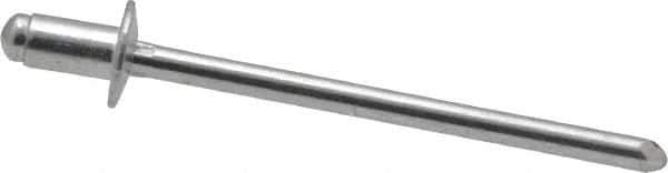 RivetKing - Size 41 Dome Head Aluminum Open End Blind Rivet - Aluminum Mandrel, 0.02" to 0.062" Grip, 1/4" Head Diam, 0.129" to 0.133" Hole Diam, 0.212" Length Under Head, 1/8" Body Diam - Eagle Tool & Supply