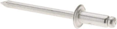 RivetKing - Size 54 Dome Head Aluminum Open End Blind Rivet - Aluminum Mandrel, 0.188" to 1/4" Grip, 0.312" Head Diam, 0.16" to 0.164" Hole Diam, 0.425" Length Under Head, 5/32" Body Diam - Eagle Tool & Supply