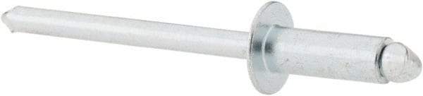 RivetKing - Size 54 Dome Head Steel Open End Blind Rivet - Steel Mandrel, 0.188" to 1/4" Grip, 0.312" Head Diam, 0.16" to 0.164" Hole Diam, 0.425" Length Under Head, 5/32" Body Diam - Eagle Tool & Supply