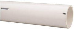 Made in USA - 3" Pipe, 5' Long PVC Unthreaded Plastic Pipe Nipple - 260 Max psi, 3.04" ID x 3-1/2" OD, Schedule 40, White - Eagle Tool & Supply