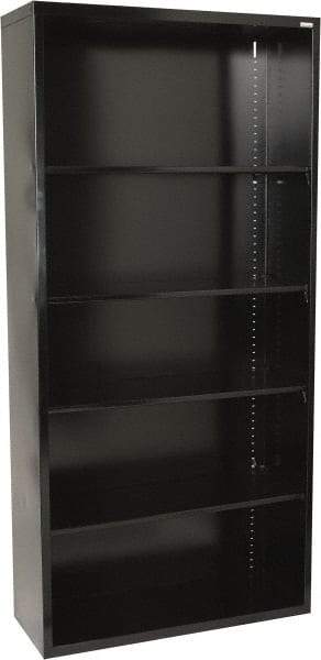 Sandusky Atlantic - 4 Shelf, 72" High x 36" Wide Bookcase - 12" Deep, Steel, Black - Eagle Tool & Supply