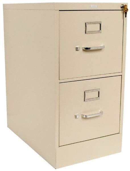 Hon - 15" Wide x 29" High x 25" Deep, 2 Drawer Vertical File with Lock - Steel, Putty - Eagle Tool & Supply