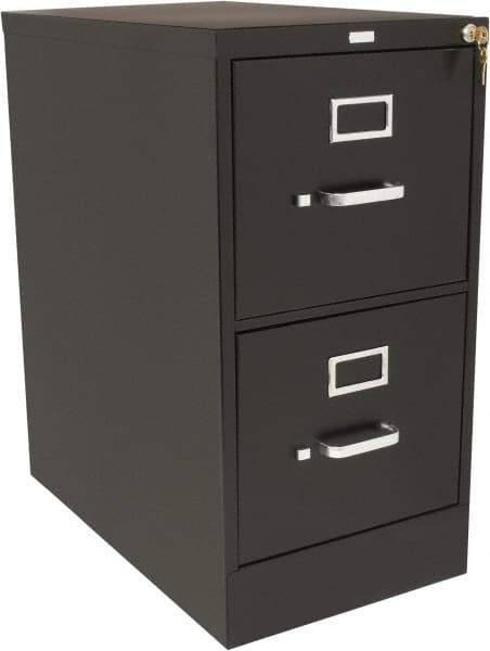 Hon - 15" Wide x 29" High x 25" Deep, 2 Drawer Vertical File with Lock - Steel, Black - Eagle Tool & Supply