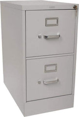 Hon - 15" Wide x 29" High x 25" Deep, 2 Drawer Vertical File with Lock - Steel, Light Gray - Eagle Tool & Supply