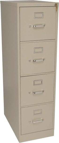 Hon - 15" Wide x 52" High x 25" Deep, 4 Drawer Vertical File with Lock - Steel, Putty - Eagle Tool & Supply