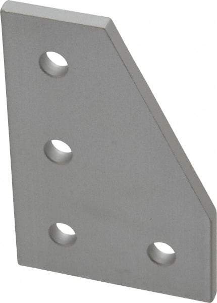 80/20 Inc. - 2" Wide, 3" High, Open Shelving 4 Hole 90° Angled Plate - Aluminum, Use with Series 10 & Bolt Kit 3321 - Eagle Tool & Supply
