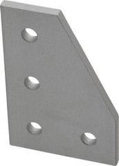 80/20 Inc. - 2" Wide, 3" High, Open Shelving 4 Hole 90° Angled Plate - Aluminum, Use with Series 10 & Bolt Kit 3321 - Eagle Tool & Supply