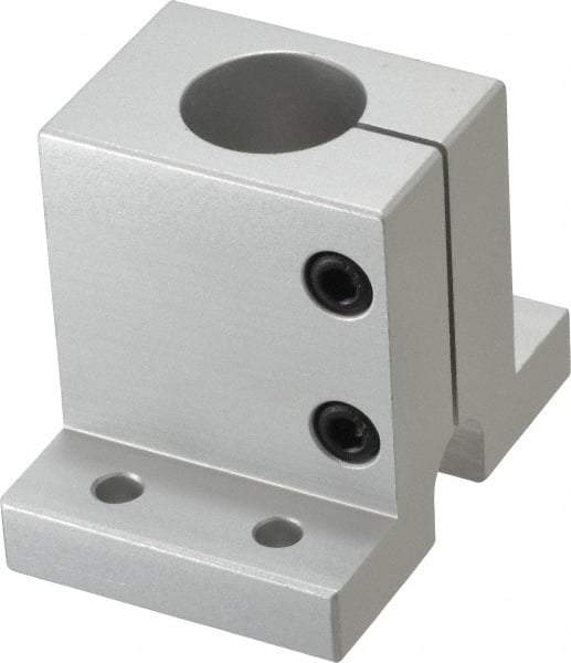 80/20 Inc. - 3 Inch Wide x 2-1/2 Inch High x 2-1/8 Inch Deep Single Shaft Stanchion Base - 1.004 Inch Hole x 0.257 Inch Bolt Hole Diameter - Eagle Tool & Supply