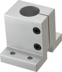 80/20 Inc. - 3 Inch Wide x 2-1/2 Inch High x 2-1/8 Inch Deep Single Shaft Stanchion Base - 1.004 Inch Hole x 0.257 Inch Bolt Hole Diameter - Eagle Tool & Supply