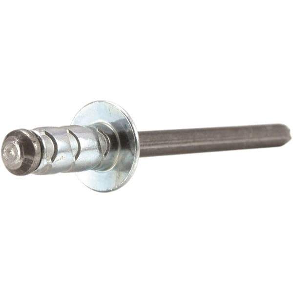 STANLEY Engineered Fastening - Size 4 Dome Head Aluminum Open End Blind Rivet - Steel Mandrel, 0.157" to 0.312" Grip, 1/8" Head Diam, 0.129" to 0.142" Hole Diam, 0.078" Body Diam - Eagle Tool & Supply