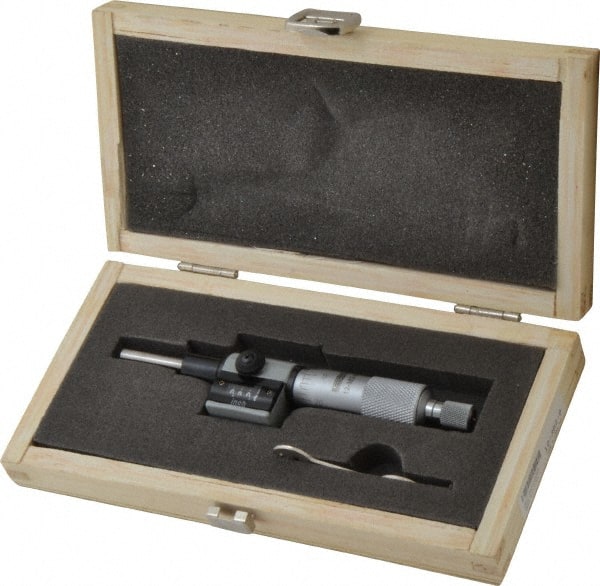 SPI - 1 Inch, Ratchet Stop Thimble, 0.255 Inch Spindle Diameter Digital Counter Mechanical Micrometer Head - Eagle Tool & Supply