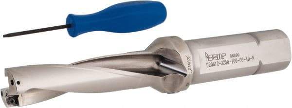 Iscar - 3-1/4" Max Drill Depth, 4xD, 13/16" Diam, Indexable Insert Drill - 1" Shank Diam, Whistle Notch Shank - Eagle Tool & Supply