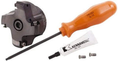 Kennametal - 2" Cut Diam, 3/4" Arbor Hole, 3.23mm Max Depth of Cut, 45° Indexable Chamfer & Angle Face Mill - 4 Inserts, HNGJ 0604... Insert, Right Hand Cut, 4 Flutes, Through Coolant, Series Dodeka Mini - Eagle Tool & Supply