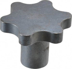 Made in USA - 2-1/2" Head Diam, 6 Point Scalloped Knob - 1/2" Hole, Steel - Eagle Tool & Supply