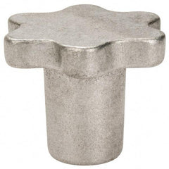 Made in USA - 2" Head Diam, 6 Point Scalloped Knob - 3/8" Hole, Aluminum - Eagle Tool & Supply