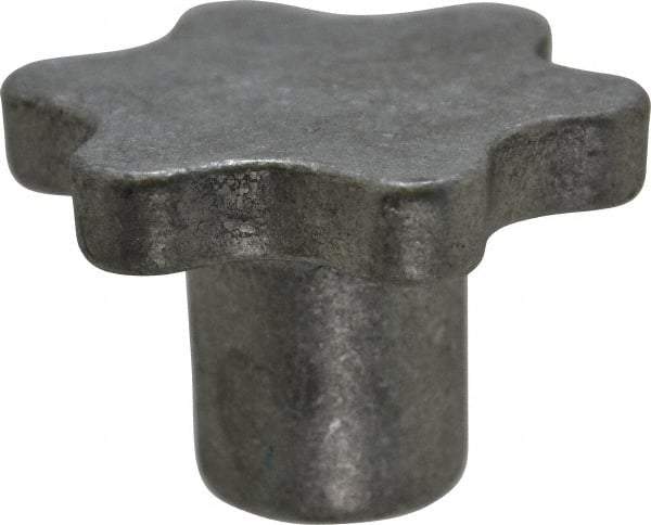 Made in USA - 3" Head Diam, 6 Point Scalloped Knob - 5/8" Hole, Aluminum - Eagle Tool & Supply