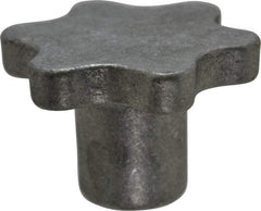 Made in USA - 3" Head Diam, 6 Point Scalloped Knob - 5/8" Hole, Aluminum - Eagle Tool & Supply