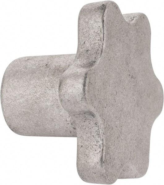 Made in USA - 3" Head Diam, 6 Point Scalloped Knob - 3/4" Hole, Aluminum - Eagle Tool & Supply