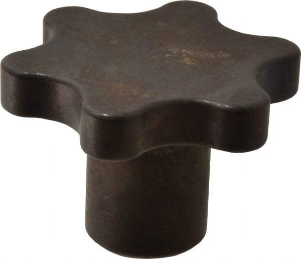 Made in USA - 3" Head Diam, 6 Point Scalloped Knob - 5/8-11 Hole, Steel - Eagle Tool & Supply