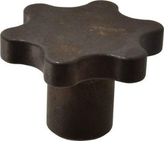 Made in USA - 3" Head Diam, 6 Point Scalloped Knob - 5/8-11 Hole, Steel - Eagle Tool & Supply