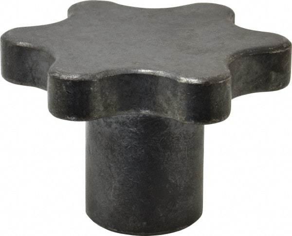 Made in USA - 3" Head Diam, 6 Point Scalloped Knob - 3/4-10 Hole, Steel - Eagle Tool & Supply