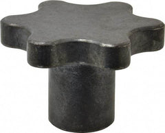 Made in USA - 3" Head Diam, 6 Point Scalloped Knob - 3/4-10 Hole, Steel - Eagle Tool & Supply