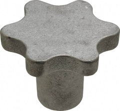 Made in USA - 2-1/2" Head Diam, 6 Point Scalloped Knob - 1/2-13 Hole, Aluminum - Eagle Tool & Supply