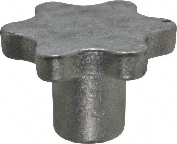 Made in USA - 3" Head Diam, 6 Point Scalloped Knob - 5/8-11 Hole, Aluminum - Eagle Tool & Supply