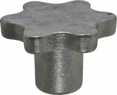 Made in USA - 3" Head Diam, 6 Point Scalloped Knob - 5/8-11 Hole, Aluminum - Eagle Tool & Supply