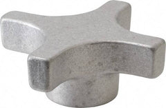 Made in USA - 3" Head Diam, 4 Point Lobed Knob - Aluminum - Eagle Tool & Supply