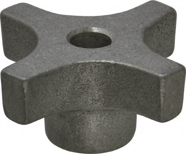 Made in USA - 2" Head Diam, 4 Point Lobed Knob - 3/8" Hole, Aluminum - Eagle Tool & Supply