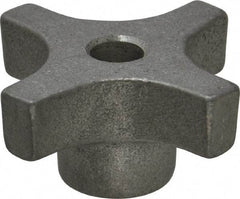 Made in USA - 2" Head Diam, 4 Point Lobed Knob - 3/8" Hole, Aluminum - Eagle Tool & Supply