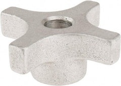 Made in USA - 3" Head Diam, 4 Point Lobed Knob - 5/8" Hole, Aluminum - Eagle Tool & Supply