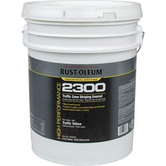 Rust-Oleum - 5 Gal Traffic Yellow Flat Finish Striping Paint - 410 to 540 Sq Ft per Gal, Interior/Exterior - Eagle Tool & Supply