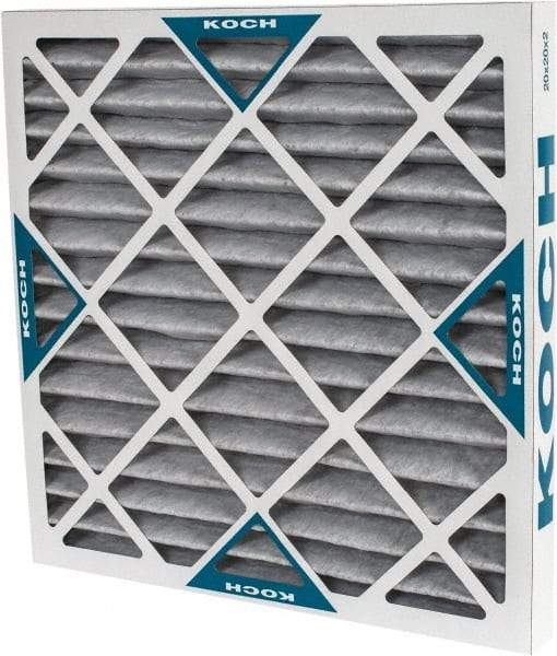 Made in USA - 20" Noml Height x 20" Noml Width x 2" Noml Depth, 70% Capture Efficiency, Wire-Backed Pleated Air Filter - MERV 8, Cotton/Polyester & Activated Carbon, Integrated Beverage Board Frame, 500 Max FPM, 1,400 CFM, For Any Unit - Eagle Tool & Supply