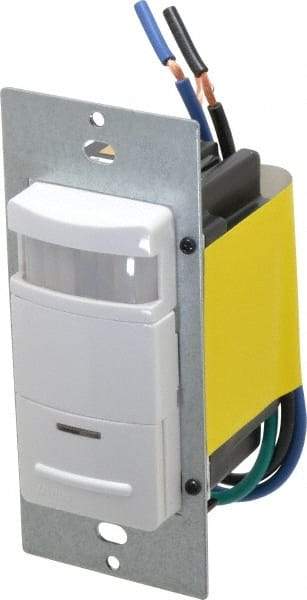 Leviton - 2,100 Square Ft. Coverage, Infrared Occupancy Sensor Wall Switch - 800 at 120 V Incandescent, 1,200 at 120 V and 2,700 at 277 V Fluorescent, 120 to 277 VAC, White - Eagle Tool & Supply